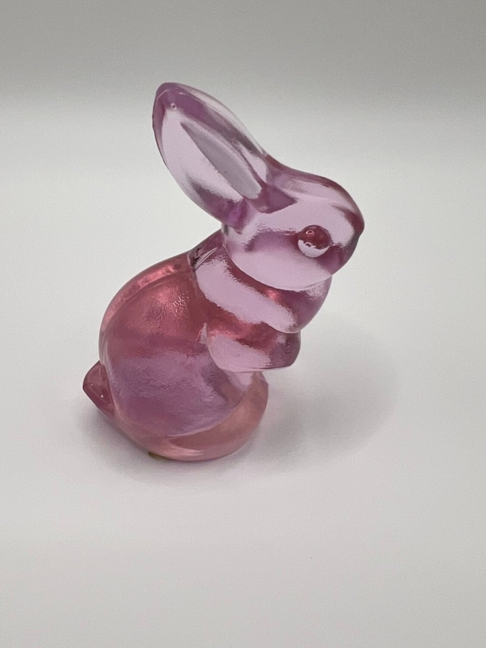 Fenton Pink Art Glass Bunny Rabbit Figurine